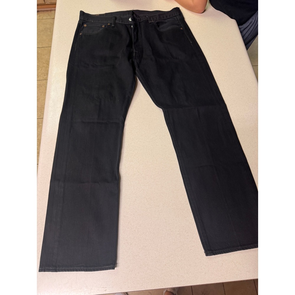 Levis 501 Original Fit Mens Black Straight Leg Button Fly Denim Jeans 36x30